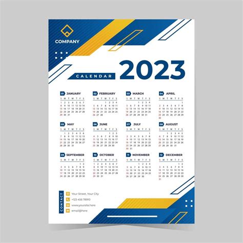 2023 Corporate Calendar Template 14990320 Vector Art At Vecteezy