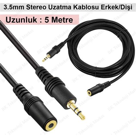 BK Teknoloji 3 5mm Stereo Aux Kulaklık Ses Uzatma Kablosu Fiyatı