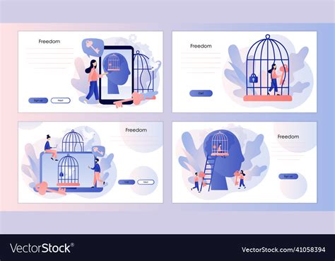 Freedom Concept Mind Prison Psychological Inner Vector Image