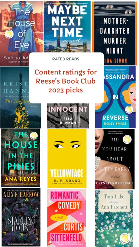 Content ratings for the 2023 Reese's book club picks - Rated Reads