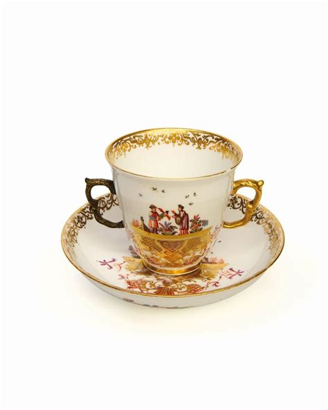 Meissen Porcelain Chocolate Cup Saucer C At The Potteries Museum