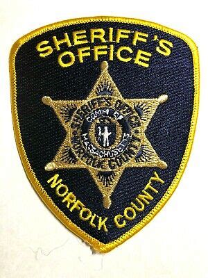 UNUSED NORFOLK COUNTY SHERIFF'S MASSACHUSETTS POLICE PATCH | eBay