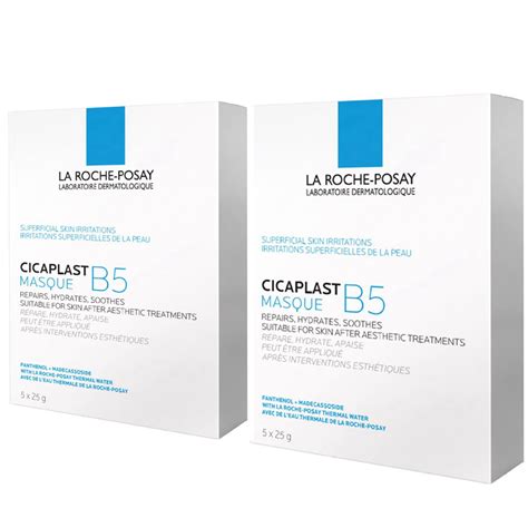 La Roche Posay Cicaplast B5 Face Mask Box Of 5 Repairing And Hydrating Sheet Mask For Sensitive