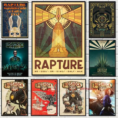 P Ster De Videojuego Retro Bioshock Rapture E Impresiones Pintura En