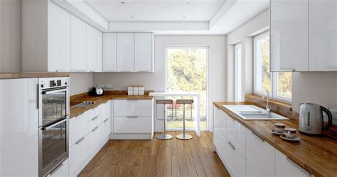 Белая кухня с деревянной столешницей – удачное стилевое решение для ...