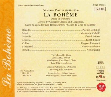 Puccini La Boh Me CD Apr 1997 2 Discs BMG New Sealed Ships 1st