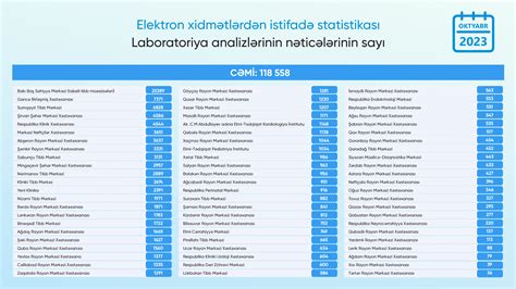 2023 Cü Ilin Oktyabr Ayı üzrə Elektron Xidmətlərdən Istifadəyə Dair