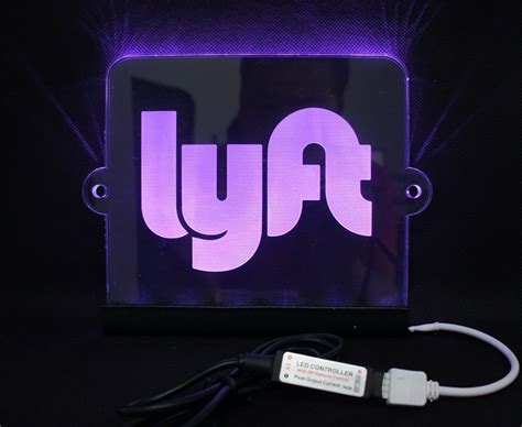 Lyft Uber Sign Rideshare Sign Led Light Acrylic Engraving V Usb Remote