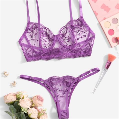 Embroidered Lingerie Etsy