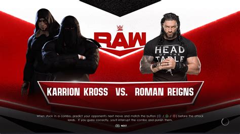 WWE 2K22 Karrion Kross Vs Roman Reigns RAW Universe Mode Highlights