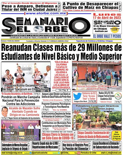 ABRIL 17 DE 2023 Periódico El Orbe