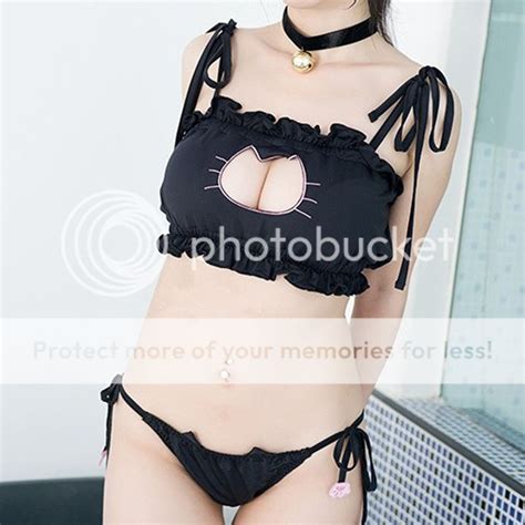 Cosplay Kawaii Neko Lingerie Brief Set Cat Paw Underwear Keyhole Bra Bell Collar EBay