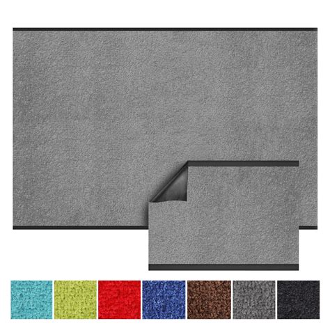 KARAT Tapis de Porte Paillasson d entrée Monochrom Gris argent 200 x