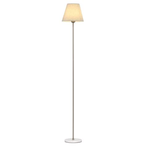 Modern Tall Floor Reading Lamp Light With Fabric Linen Shade Marble