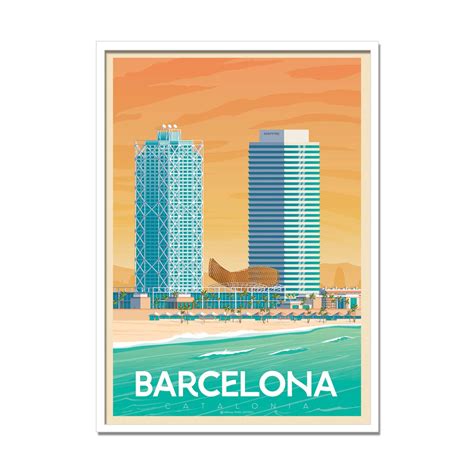 Affiche D Art Ville Barcelona Olahoop Travel Posters