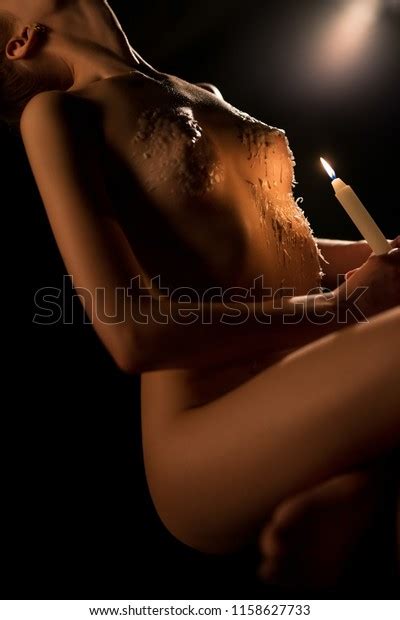 Naked Woman Candle Dark Low Angle Stock Photo Shutterstock