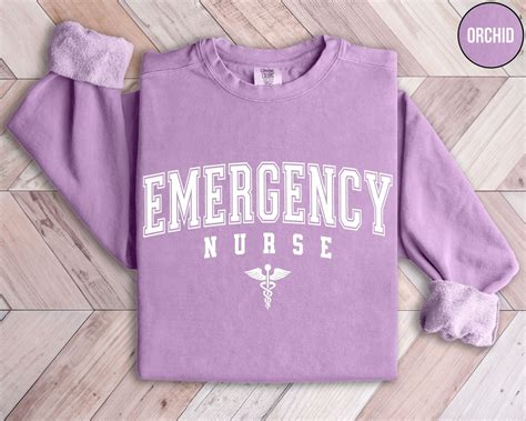 Emergency Nurse Sweatshirt Comfort Colors® Er Nurse Sweater Emergency