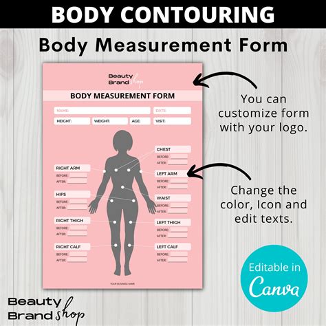 Body Contouring Body Measurement Form Body Sculpting Consent Form