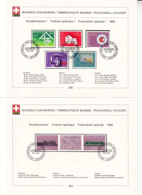 Sammelblätter PTT SBK 340 348 mit ET 1982 complett Kaufen auf Ricardo