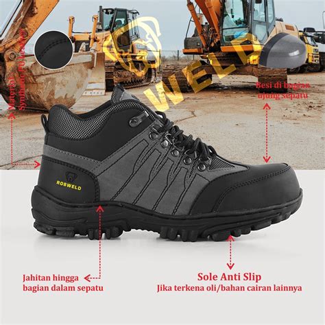 Jual Sepatu Safety Boots Pria Sepatu Safety Ujung Besi Kerja Lapangan