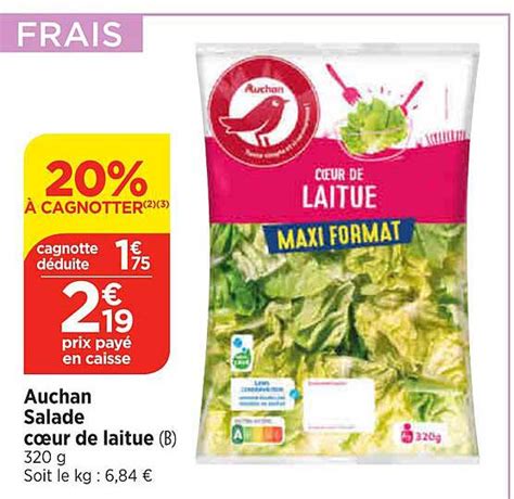 Promo Auchan Salade Cœur De Laitue chez Maximarché iCatalogue fr