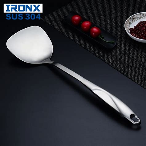 IRONX Eco Friendly 304 stainless steel Wok Spatula Stainless Steel with Hollow Long Heat Turners ...