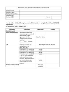 INVESTMENT DECLARATION FORM FOR THE YEAR Investment Declaration