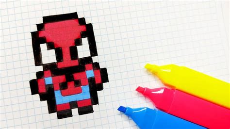 Pixel Art Hecho a mano Cómo dibujar a Spiderman Pixel art