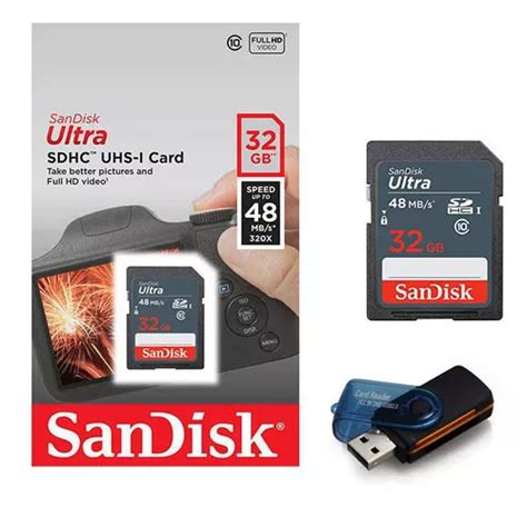 Kit De Tarjetas De Memoria SD Sandisk Ultra De 32 GB Y 48 MB S Con