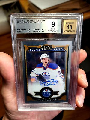 2015 16 O Pee Chee Platinum 190 Connor McDavid Rookie Auto BGS 9 AUTO