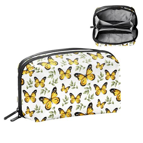 Ownta Yellow Butterflies Pattern Digital Pouch Charger Organizer Cord