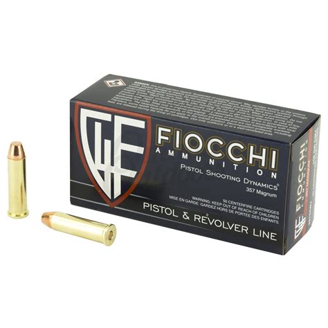 Fiocchi Shooting Dynamics Ammo 357 Magnum 158 Gr Copper Metal Jacket 50