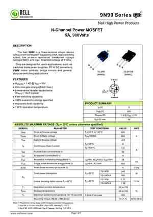 9N90C Datasheet and Replacement. Cross Reference Search