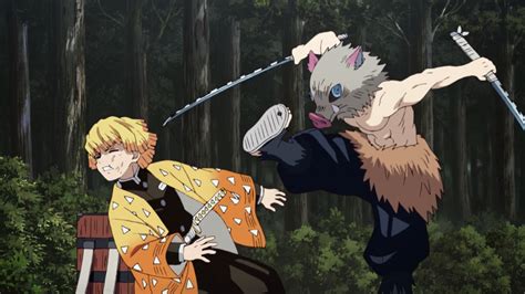 Zenitsu And Inosuke From Kimetsu No Yaiba Episode 13 Top Anime