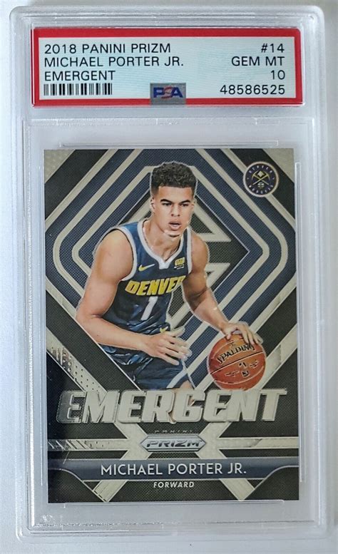 2018 19 Panini Prizm 14 Michael Porter Jr Emergent Rookie Card RC PSA