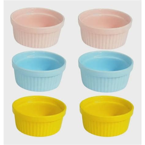 Kit Ramekin Cer Mica Colorido Ml Molheira Potinho Em Promo O Na