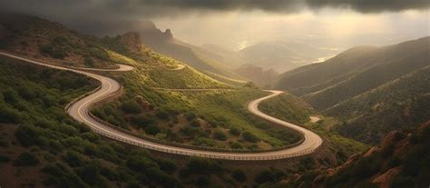 Premium AI Image This Inspiring Winding Road Stretching Into The Distance