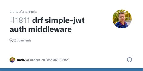 Drf Simple Jwt Auth Middleware Issue 1811 Django Channels GitHub