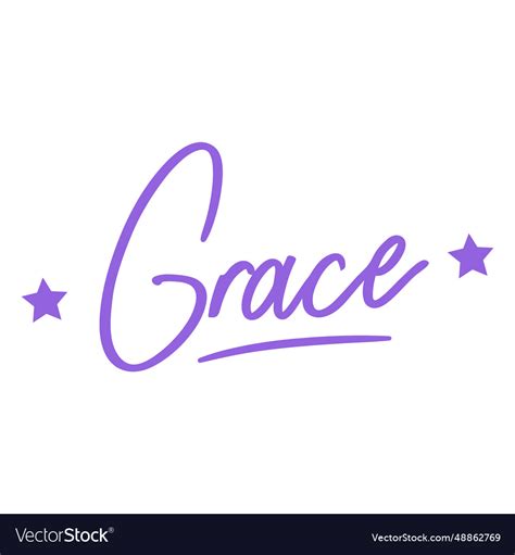 Grace Lettering Label Royalty Free Vector Image