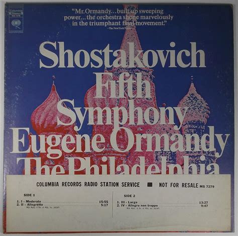 Dmitri Shostakovich Shstakovich Fifth Symphony Eugene Ormandy The