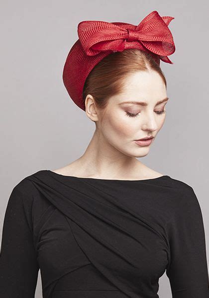 Rachel Trevor Morgan Millinery R1889 Red Straw Jackie O Bomb Pillbox