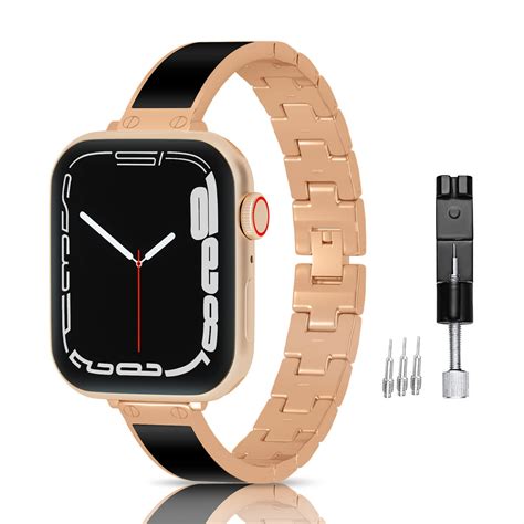 Gleiven Compatible with Apple Watch Band 38mm 40mm 41mm, Easy Adjust Stainless Bracelet