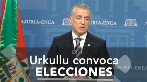 Urkullu Convoca Las Elecciones Vascas El 21 De Abril Con Un Elogio Al