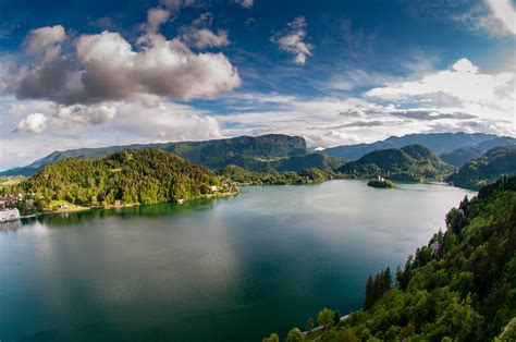 X Resolution Aerial View Of Lake Surrounded By Green