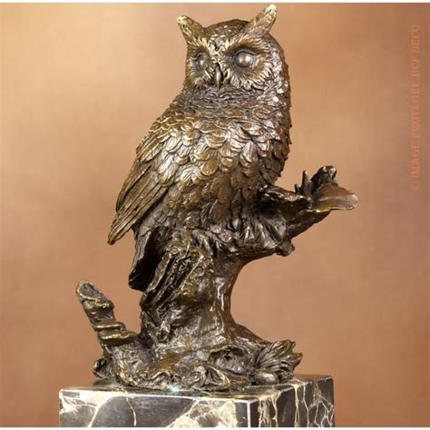 Sculpture Statue En Bronze Hibou Chouette Achat Vente Statue