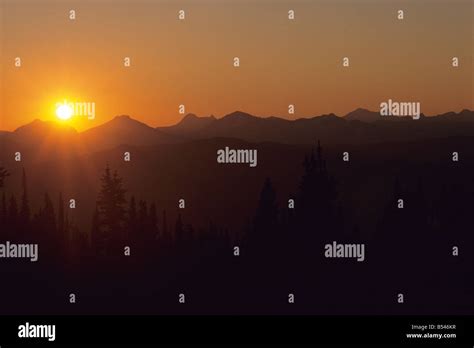 sunset over Rocky mountains in Canada Stock Photo - Alamy