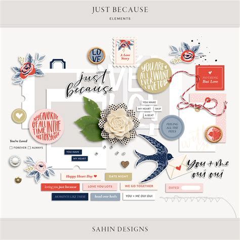 Just Because Digital Scrapbook Elements Sahin Designs