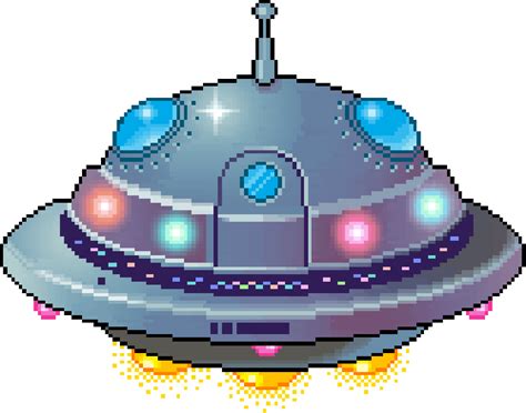 Spaceship Pixel Art GIF