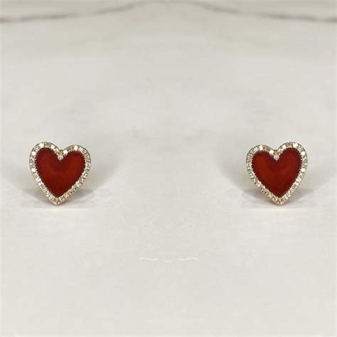 Aretes Corazon Con Brillantes Mercurio Joyeros