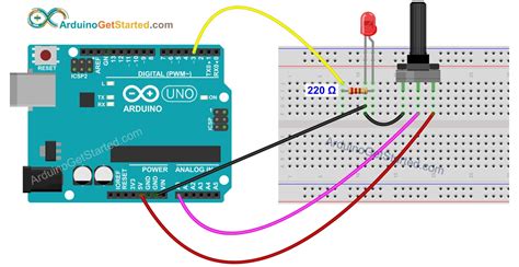 Arduino Potentiometer Triggers LED Arduino Tutorial